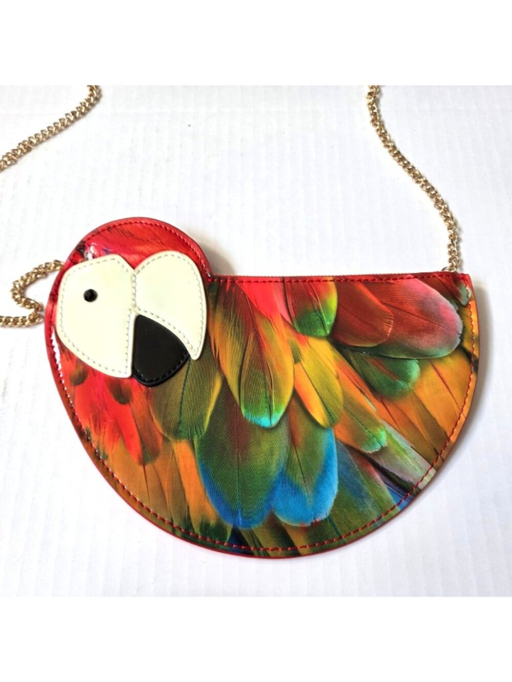 Swarovski Purse Red Colorful Parrot Tropical Cocktail Party Crossbody Bag Clutch - Picture 3 of 14